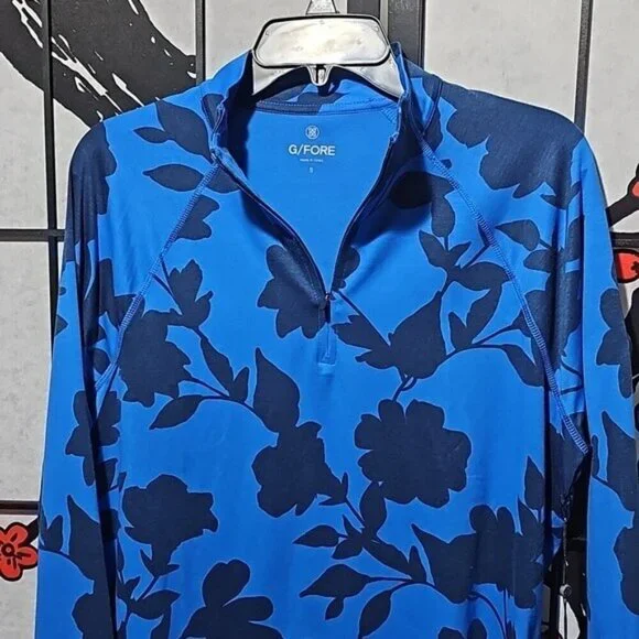 G/FORE Tonal Floral Luxe Quarter Zip Mid Layer Pullover Sweatshirt Small New - Picture 5 of 11
